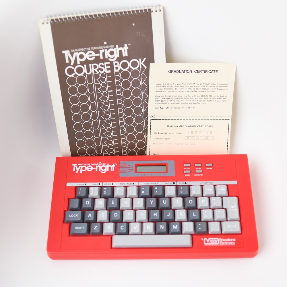 Vintage 1985 VTech Type-Right Typing Tutor Course Book Pre-Computer Tested